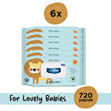 DeepFresh Islak Mendil Lovely Babies Aslan 6 x 120 Yaprak