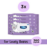 DeepFresh Islak Mendil Lovely Babies Kuzu 3 x 120 Yaprak