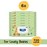 DeepFresh Islak Mendil Lovely Babies Zürafa 6 x 120 Yaprak