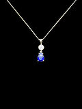 925 Ayar İthal Gümüş Parlament Mavi Taş Model Kolye Şık ve Anlamlı Tasarım Hediye