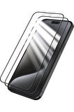 Apple iPhone 16 ile Uyumlu Ekran Koruyucu Şeffaf Temperli Kırılmaz Cam Ekran Koruyucu 2 Adet