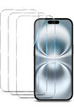 Apple iPhone 16 Plus ile Uyumlu Ekran Koruyucu Şeffaf Temperli Kırılmaz Cam Ekran Koruyucu 3 Adet