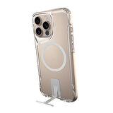Apple iPhone 16 Pro Max Uyumlu Kılıf Magsafe Wireless Şarj Özellikli Şeffaf Standlı Telefon Kılıfı