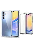 Samsung Galaxy A15 Uyumlu Köşe Dolgulu Anti Shock Telefon Kılıfı ve 5d Kırılmaz Cam Ekran Koruyucu