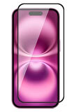 Apple iPhone 16 Plus ile Uyumlu Şeffaf Ekranı Tam Kaplayan 5d Cam Kırılmaz Cam Ekran Koruyucu