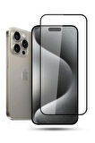 Apple iPhone 16 Pro ile Uyumlu Şeffaf Ekranı Tam Kaplayan 5d Cam Kırılmaz Cam Ekran Koruyucu