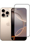 Apple iPhone 16 Pro Max ile Uyumlu Şeffaf Ekranı Tam Kaplayan 5d Cam Kırılmaz Cam Ekran Koruyucu