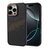 Apple iPhone 16 Pro Max Uyumlu Karbon Fiber Tasarım 2MM İnce Telefon Kılıfı Kapak