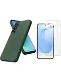 Samsung Galaxy A37 ile Uyumlu Kılıf Esnek Premium Telefon Kılıfı ve Temperli Cam Ekran Koruyucu