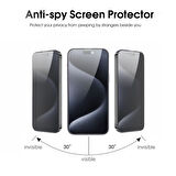 Apple iPhone 16 Pro Max Uyumlu Ekranı Tam Kaplayan Hayalet Privacy Güçlendirilmiş Cam Ekran Koruyucu