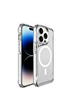 Apple iPhone 14 Pro ile uyumlu Kılıf Airbag Köşeli Magsafe Wireless Şarj Özellikli Kılıf Kapak