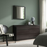 Duvar aynası, siyah, 65x65 cm