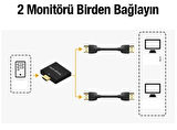Hdmı çoğaltıcı adaptör 2 Hdmı 1080p görüntü ve ses aktarımı çoğaltıcı adaptör