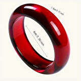 Minimalist Bangle Vintage Tarz Yakut Kırmızısı Şeffaf Renk Şık Reçine Kadın Bileklik | Parlak ve Şık