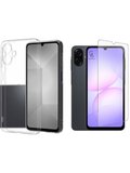 Samsung Galaxy A07 ile Uyumlu Kılıf Soft Yumuşak Telefon Kılıfı ve Temperli Cam Ekran Koruyucu