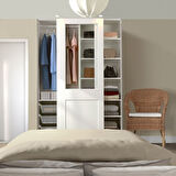 PAX sürgü kapaklı gardırop, beyaz, 150x66x236 cm