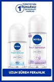 Nivea Kadın Roll-on Deodorant Fresh Sensation 50ml Mini Roll-on Fresh Natural 25ml, Gün Boyu Ferahlık