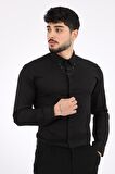 Stil Kombin Slim Fit Likralı Zincirli Gömlek