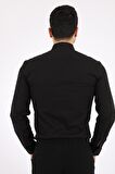 Stil Kombin Slim Fit Likralı Zincirli Gömlek