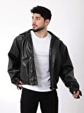 Oversize Bel Lastikli Suni Deri Mont Arw-Ovr-50372