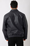 Bel Lastikli Kapaklı Oversize Suni Deri Mont PLDP 2998_50447