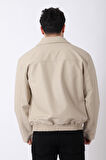 Bel Lastikli Kapaklı Oversize Suni Deri Mont PLDP 2998_50447