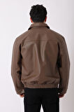 Bel Lastikli Kapaklı Oversize Suni Deri Mont PLDP 2998_50447