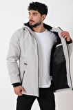 Uzay Kapüşonlu İçi Kürklü Softshell Kışlık Mont PLDP 3010_50454