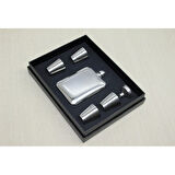 4 Shot Bardaklı Matara Seti Çelik 