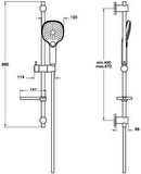 Artema Bliss A45775 Square 3f, El Duş Takımı, Krom