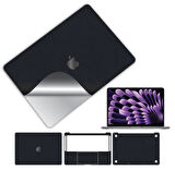 Macbook pro 13 inç 2022 M2 için 360 kaplama koruma sticker çizilmez film kaplama KARBON SİYAH