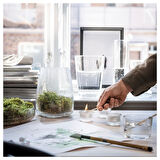 Kokulu tealight mum, kırık beyaz, 3.5 saat, çiğ & yosun