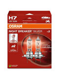 AMPUL 12V H7 55W NIGHT BREAKER SILVER (NBS) SERISI %100 GUÇLU ISIK (IKILI AMBALAJ) (ORIJINAL)