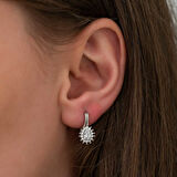 Gümüş Mengeçli Damla Kesim Küpe