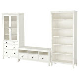 Tv ünitesi, beyaz vernik, 326x197 cm