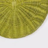 Yeşil Amerikan Servis, Hasır Supla, Yılbaşı Amerikan Servis, Rattan Duvar Dekoru 35cm(1ADET)