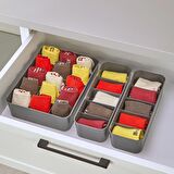 ORGASET 3'lü Düzenleyici Antrasit,  mutfak, banyo, ofis, yatak odası, makyaj masası organizer set