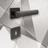 Lusso Antrasit 5 ADET ODA 2 ADET WC Kare Rozetli Kapı Kolu SET