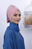 Fiyonklu Çift Taraflı Bone Pudra Pembesi - Pudra