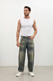 Erkek Skater Fit Jean Pantolon Tint Yeşil