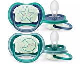 Philips Avent Ultra Air Night Karanlıkta Parlar Gece Emziği 6-18 ay Erkek SCF376/13