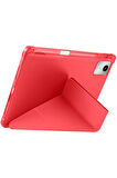 Lenovo Tab K11 TB-330FU Uyumlu Kılıf 3 Farklı Stand Kalemlikli Tri Folding Tablet Kılıfı