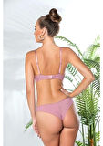 Gallipoli 31772 Dekolte Sütyen ve String Takım - Pembe - 80B