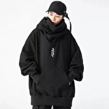 Ninja Modelli Maskeli Kapüşonlu Sweatshirt - Siyah