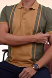 Haki Taba Çift Renkli Polo Tişört