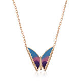 Gümüş Rose Minimal Kelebek kadin Kolye