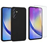 Samsung Galaxy A35 ile Uyumlu Kılıf Soft Yumuşak Telefon Kılıfı ve Temperli Cam Ekran Koruyucu