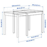Açılır mutfak masası, kırık beyaz, 2-4 kişilik