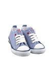 Unisex Erkek Kız Çocuk Keten Kısa Convers Modeli Bağcıklı Spor Ayakkabı MAVİ