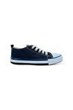 Unisex Erkek Kız Çocuk Keten Kısa Convers Modeli Bağcıklı Spor Ayakkabı LACİVERT